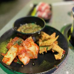KPOT Korean BBQ & Hot Pot - Kimchi and eomuk bokkeum