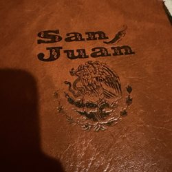 San Juan Mexican Restaurant - The front cover of the menu
