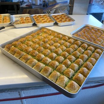 Baklavastory - Table full of baklavas cooling down - Bakeries Near Me - San Francisco, California