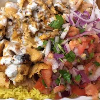 ShaQ - Half and half plate with added garnishes - Falafel Near Me - Santa Clara, California