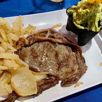 Casa Lupita - Ribeye Steak with onions with side of guacamole - Mexican Near Me - Bayonne, New Jersey