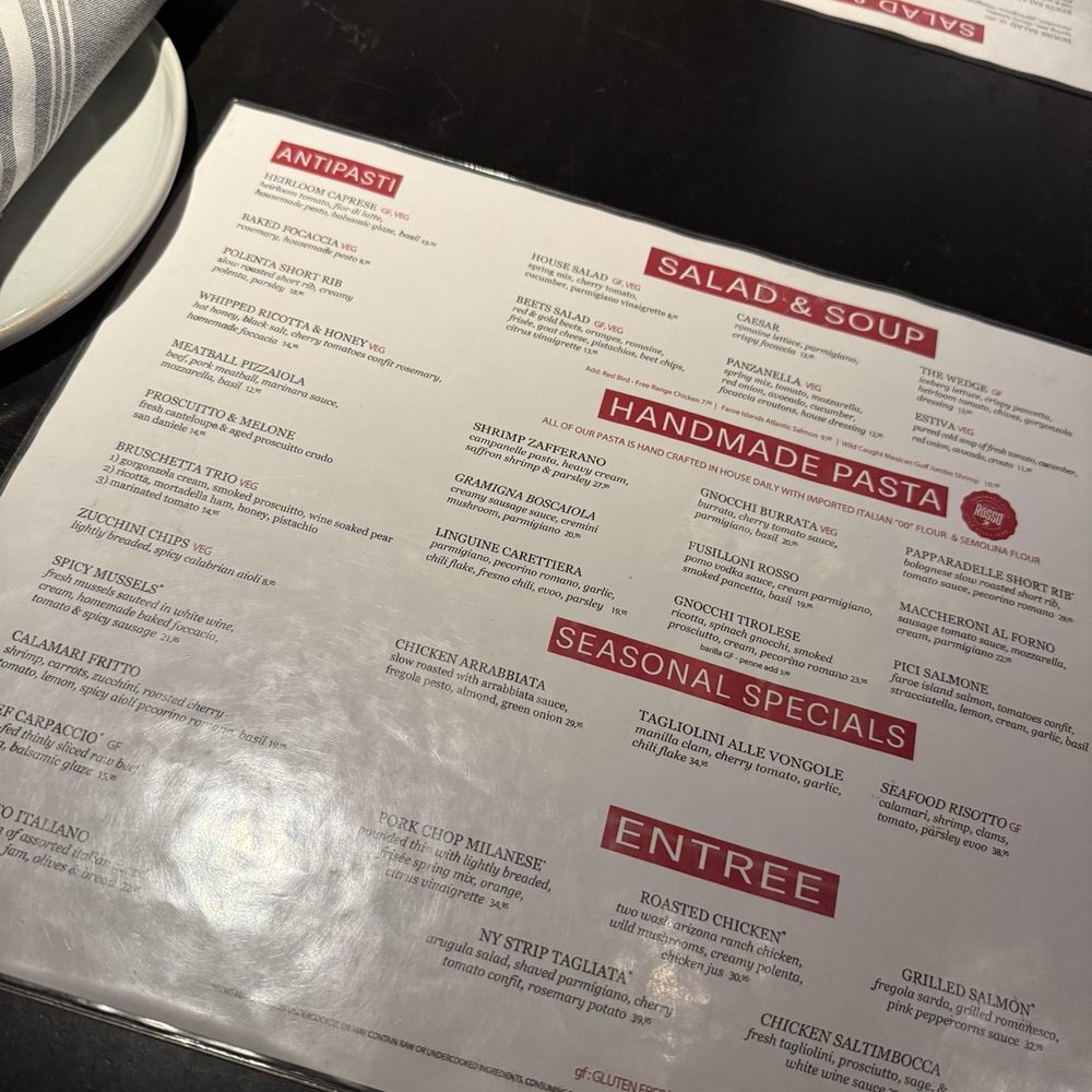 Rosso Italian - Menu - Italian Near Me - Phoenix, Arizona Rosso Italian - Menu - Italian Near Me - Phoenix, Arizona