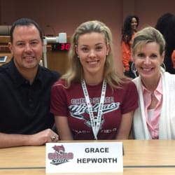 Elk Grove Unified School District - Grace with her proud mom and dad (Jumps Coach Bill Hepworth)
