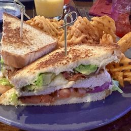 Chicken Avocado Sandwich with Waffle fries Chicken Avocado Sandwich with Waffle fries
