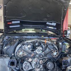 Sunny's Automotive - working on water pumps and timing belt on an Audi.