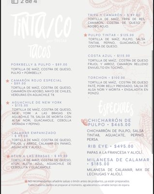 Menu photo 1 TINTACO Ensenada, BCN