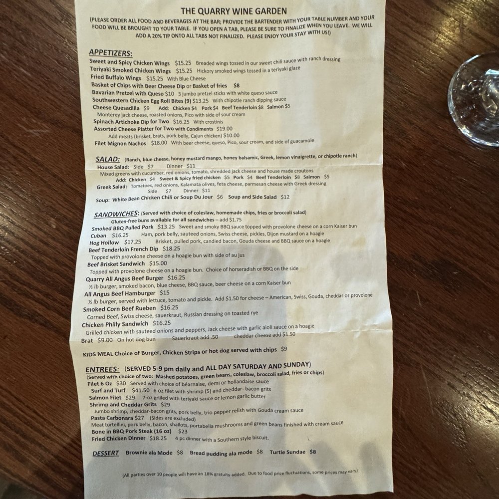 The Quarry - Menu - Wine Bars Near Me - Wentzville, Missouri The Quarry - Menu - Wine Bars Near Me - Wentzville, Missouri