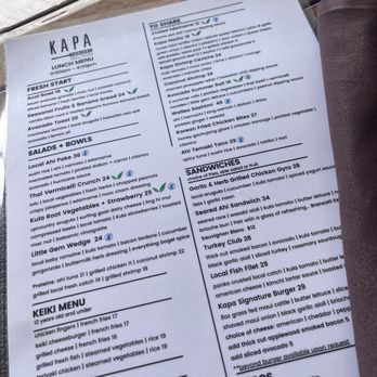 KAPA Bar & Grill - Menu - New American Near Me - Wailea, Hawaii KAPA Bar & Grill - Menu - New American Near Me - Wailea, Hawaii