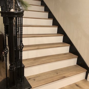Morales Flooring - Stairs with white raisers - Flooring Near Me