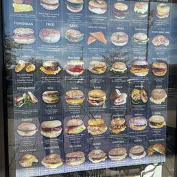 Bagel menu posted outside. Bagel menu posted outside.