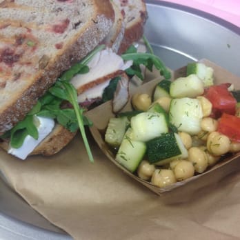 Aioli - Turkey and brie sandwich with a side of zucchini chickpea salad - Cafes Near Me - West Palm Beach, Florida