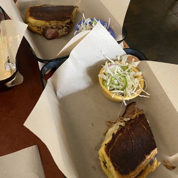 Roosters - Cuban sandwich cut in half for us to share with jalapeño coleslaw - Tacos Near Me - Mobile, Alabama Roosters - Cuban sandwich cut in half for us to share with jalapeño coleslaw - Tacos Near Me - Mobile, Alabama