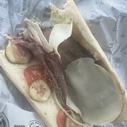 Jimmy John's - I asked for lettuce tomato pickle onion oregano oil and vinegar got this.