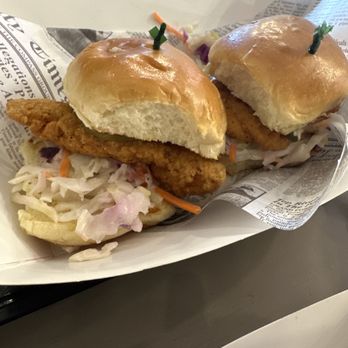 London Chippy - Chicken Sliders, ate one already. - Fish & Chips Near Me - Irvine, California London Chippy - Chicken Sliders, ate one already. - Fish & Chips Near Me - Irvine, California