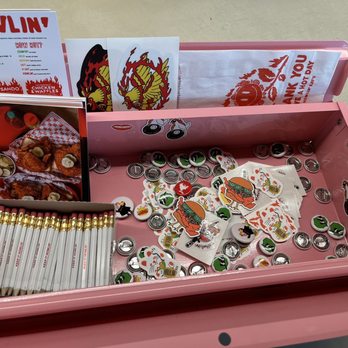 Howlin' Ray's - Souvenirs! Who doesn't love pins and stickers! They also have postcards - Southern Near Me - Pasadena, California