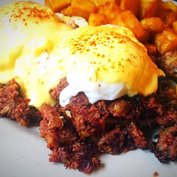 Crazy Burger - Eggs Bernadette: corned beef hash with poached eggs and hollandaise sauce. Get this! - Juice Bars & Smoothies Near Me - Narragansett, Rhode Island Crazy Burger - Eggs Bernadette: corned beef hash with poached eggs and hollandaise sauce. Get this! - Juice Bars & Smoothies Near Me - Narragansett, Rhode Island