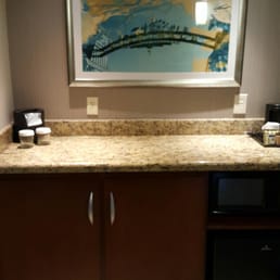 Microwave, coffee machine and mini fridge