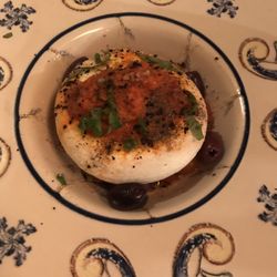 Senza - Burrata with organic tomatoes & calamari olives underneath
