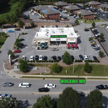 Crumbl - Wake Forest - Aerial view of Crumbl Cookies - Wake Forest, NC - Bakeries Near Me - Wake Forest, North Carolina