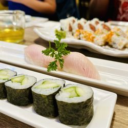 Sushi San - Kappa Maki, California Roll, Spicy Tuna Roll, and Hamachi