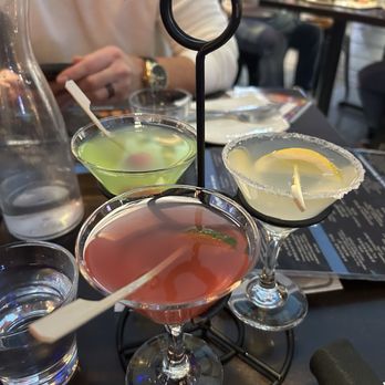 Flights - Martini Flight- $24.00 from Flights LV Sauce Cosmopolitan, Lemon Drop, and Appletini. - New American Near Me - Las Vegas, Nevada Flights - Martini Flight- $24.00 from Flights LV Sauce Cosmopolitan, Lemon Drop, and Appletini. - New American Near Me - Las Vegas, Nevada