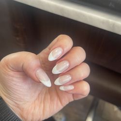 L.A. Nails-Glen Elleyn - French manicure with dip powder and tips, almond shaped