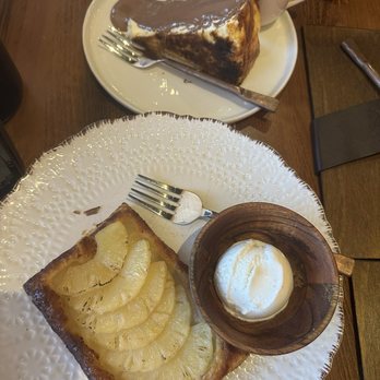 Ginger - San Sebastián cheesecake and pineapple pastry - Modern European Near Me - Philadelphia, Pennsylvania Ginger - San Sebastián cheesecake and pineapple pastry - Modern European Near Me - Philadelphia, Pennsylvania