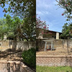 Deleon's Professional Tree Service - Before-and-after property cleanup and vegetation removal completed by our Central Texas crew.