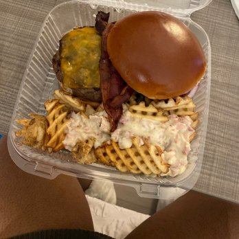 The Corner Bar - Classic Burger and Smoked Gouda Fries - Bars Near Me - Charlotte, North Carolina