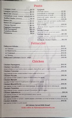 Menu photo 2 New York Pizza Pasta Fort Worth, TX