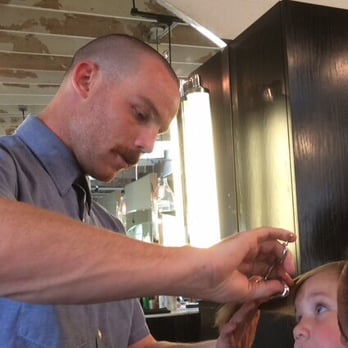 Andy Lecompte Salon - Kevin cutting and styling Maddie age 2's hair. Great experience. - Hair Salons Near Me - Los Angeles, California