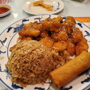 China 1968 - Seseme Chicken with fried rice and spring roll. - Chinese Near Me - El Cajon, California