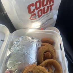Onion rings and hush puppies