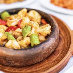 Koço Restaurant - Sizzling butter shrimp casserole -- one of Koço's most-loved hot starters, served in a traditional clay pot.