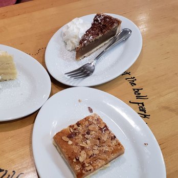 Five Loaves Cafe - Coconut cake, bourbon pecan pie and raspberry shortbread. Well worth it! - American Near Me - Mt Pleasant, South Carolina