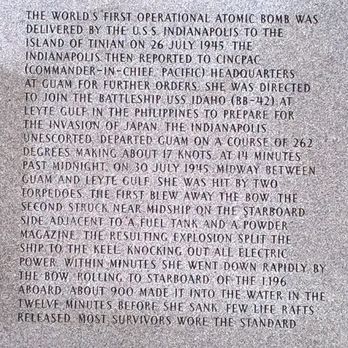 USS Indianapolis Memorial - South Side panel 1 - Landmarks & Historical Buildings Near Me - Indianapolis, Indiana USS Indianapolis Memorial - South Side panel 1 - Landmarks & Historical Buildings Near Me - Indianapolis, Indiana
