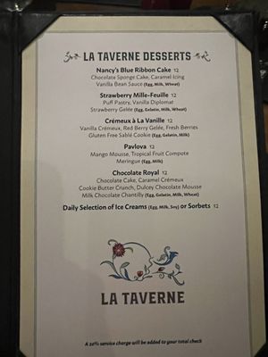 Menu photo 1 La Taverne Colorado Springs, CO