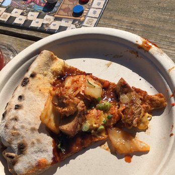 Jester King Brewery - Kimchi pizza (Joyce); a bit on the salty side but very flavorful. - Breweries Near Me - Austin, Texas