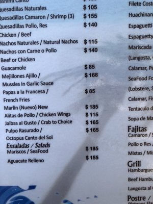Menu photo 3 Canto del Mar Puerto Vallarta, JAL