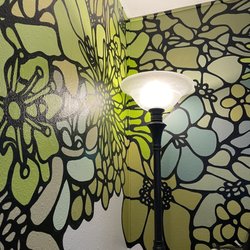 Hangar Cafe - Beautiful painted walls inside the restaurant.