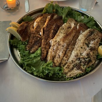 Temptation Restaurant - The trout we caught cooked 2 ways - grilled and bronzed.   Both were delicious - Seafood Near Me - Boca Grande, Florida