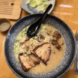 Nagoya House - Build your own ramen with tonkotsu broth, thin noodles, pork char su and scallions. I added pork belly.