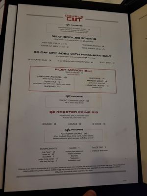 Menu photo 7 Double Cut Steak House Pocono Summit, PA Menu photo 7 Double Cut Steak House Pocono Summit, PA