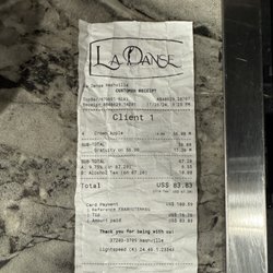 La Danse - Receipt.