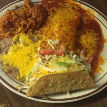 Jerry's Cafe - Enchilada and taco combination plate. It's all about that red sauce. - New Mexican Cuisine Near Me - Gallup, New Mexico