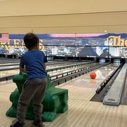 Orleans Bowling Center - Dragons and bumpers for the kids. Ask at the front desk for smaller ball and dragon roller
