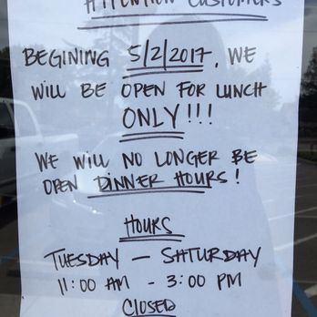 Thai Country Restaurant - Starting on 05/02/17, they will no longer be open for dinner hours. - Thai Near Me - Clovis, California
