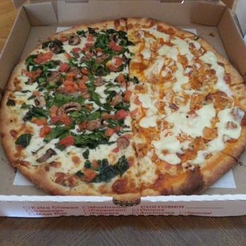 Oakwood Pizza - Half romano ranch half buffalo chicken - Pizza Near Me - Edison, New Jersey Oakwood Pizza - Half romano ranch half buffalo chicken - Pizza Near Me - Edison, New Jersey