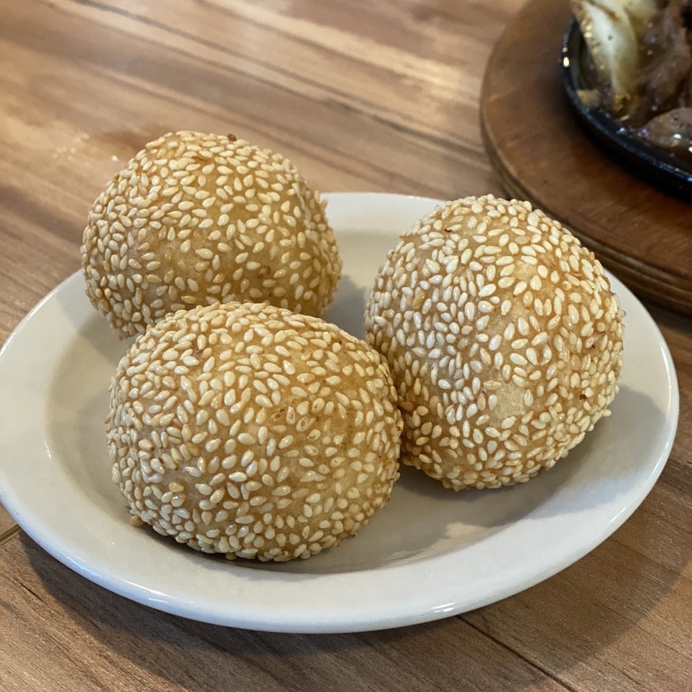 Uncle Yip's Restaurant - Sesame balls with a sweetish bean paste filling. - Dim Sum Near Me - Cincinnati, Ohio Uncle Yip's Restaurant - Sesame balls with a sweetish bean paste filling. - Dim Sum Near Me - Cincinnati, Ohio