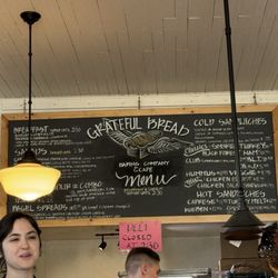 Grateful Bread - Menu board